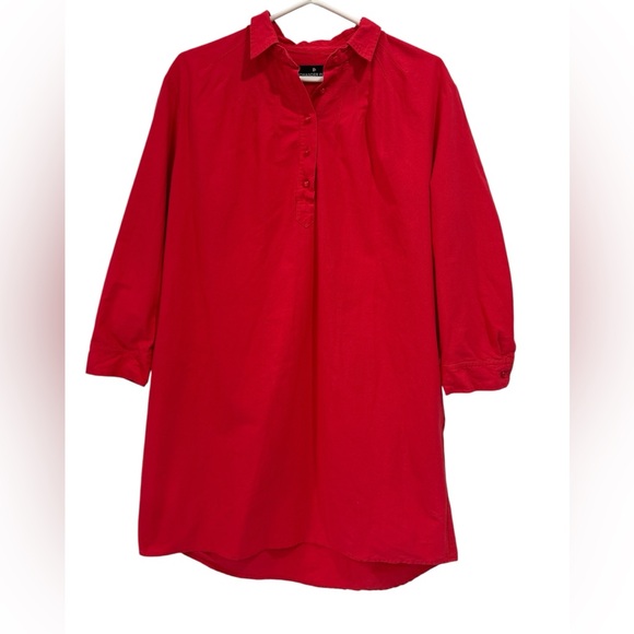 Tuckernuck Pomander Place Cotton Popover Polly Dress in Poppy Red - Medium - Picture 5 of 15